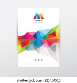 abstract colorful polygonal flyer graphic design template- low poly style