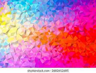 Abstract Colorful Polygonal Low Poly Background,Abstract Geometric Rainbow Mosaic