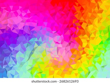 Abstractas colorido poligonal bajo fondo de polietileno, Abstractas geométrico arco iris mosaico