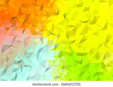 Abstractas colorido poligonal bajo fondo de polietileno, Abstractas geométrico arco iris mosaico