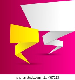 Abstract colorful polygonal origami banners vector illustration