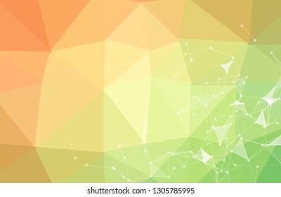 Abstract Colorful Polygonal Space Background with Connecting Dots and Lines. Geometric Polygonal background molecule and communication. Concept of science, chemistry, biology, medicine, technology.