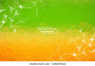 Abstract colorful Polygonal Space Background with Connecting Dots and Lines. Geometric Polygonal background molecule and communication. Concept of science, chemistry, biology, medicine, technology.