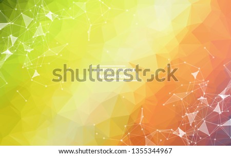 Abstract Colorful Polygonal Space Background with Connecting Dots and Lines.  Connection structure. Vector science background. Futuristic HUD background.