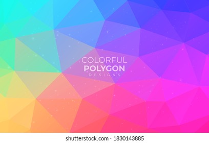 Abstract colorful polygonal space. low poly background