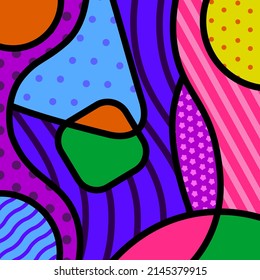 abstract colorful pop art warhol style abstract shape background decorative object