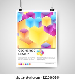 Abstract colorful poster design with geometric elements