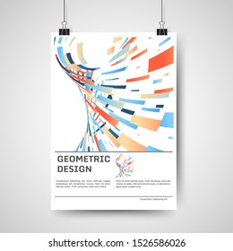 Abstract colorful poster design with geometric elements