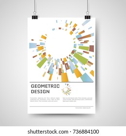 Abstract colorful poster design with geometric elements