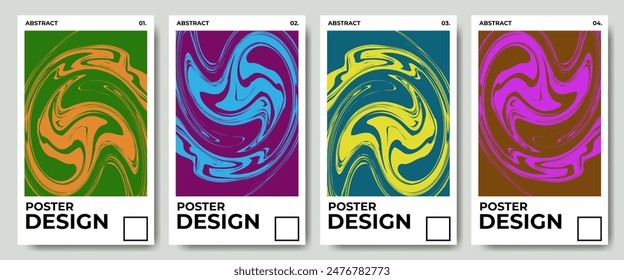 Abstract colorful poster design with gradient style