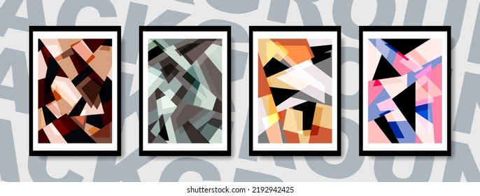 Resumen de diseño de póster colorido de forma mínima y cubrir el fondo de estilo moderno