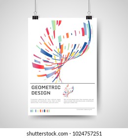 Abstract colorful poster design template with geometric elements