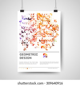 Abstract colorful poster design template with geometric elements