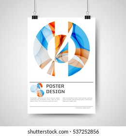 Abstract colorful poster design template with geometric elements