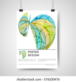 Abstract colorful poster design template with geometric elements