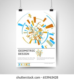 Abstract colorful poster design template with geometric elements