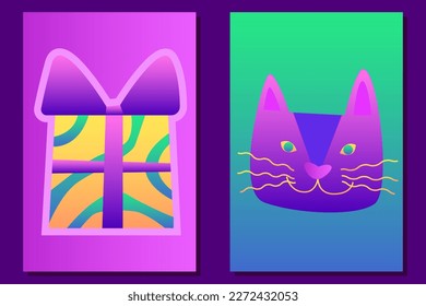 Abstract Colorful Poster Groovy Positive Bright Gradient Colored Party Poster Pattern Background Wallpaper Artwork Gradient Colorful Poster Abstract Funny Rectangular Graphic Design Poster Template