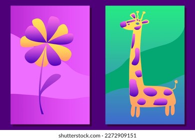 Abstract Colorful Poster Groovy Positive Bright Gradient Colored Party Poster Pattern Background Wallpaper Artwork Gradient Colorful Poster Abstract Funny Rectangular Graphic Design Poster Template