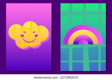 Abstract Colorful Poster Groovy Positive Bright Gradient Colored Party Poster Pattern Background Wallpaper Artwork Gradient Colorful Poster Abstract Funny Rectangular Graphic Design Poster Template