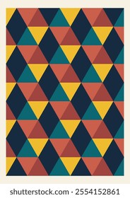Abstract colorful poster with rectangle geometric shapes. Modern Memphis minimalist flat art
