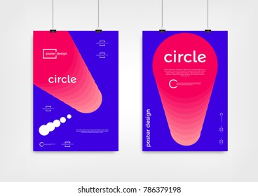 Abstract Colorful Poster Set. Futuristic Gradient Shapes Design. Vector illustration
