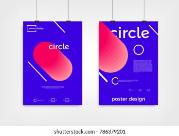 Abstract Colorful Poster Set. Futuristic Gradient Shapes Design. Vector illustration