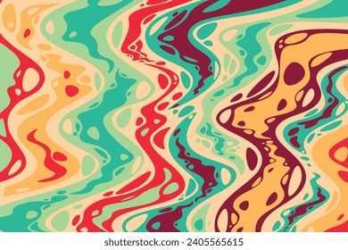 Abstract colorful psychedelic groovy background. Vector illustration.