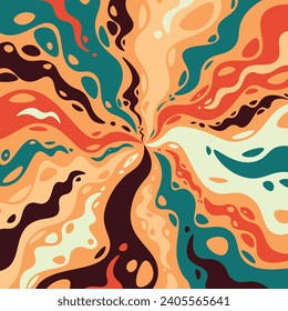 Abstract colorful psychedelic groovy background. Vector illustration.