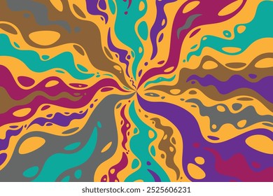 Abstract colorful psychedelic groovy background. Vector illustration.