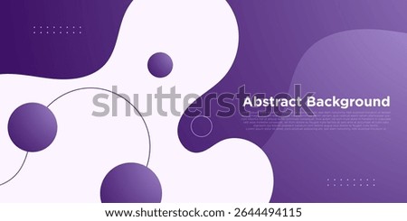 Abstract colorful purple banner background. Trendy fluid wave shapes pattern on background with circle element. Eps10 vector