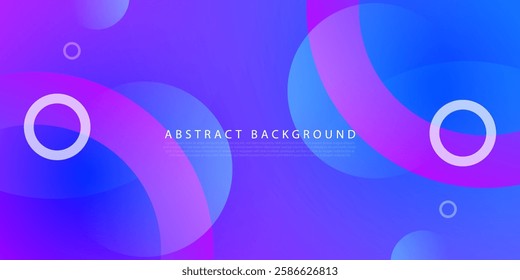 Abstract colorful purple and blue gradient 3D circle pattern background. Trendy shapes element design. Eps10 vector