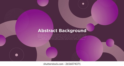 Abstract colorful purple circle pattern on dark brown background. Simple elegant background design. Eps10 vector