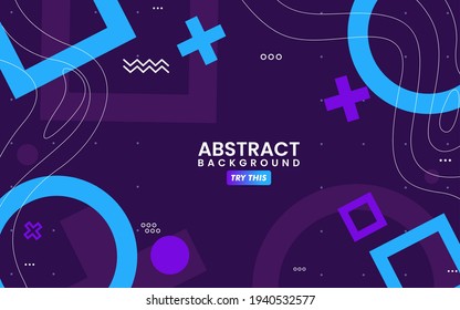 Abstract Colorful Purple with Geometric Shape Combination Background Design. Usable for Greeting Card, Banner, Landing Page, Presentation Background, Etc.