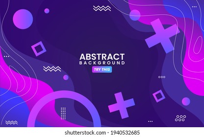 Abstract Colorful Purple with Geometric Shape Combination Background Design. Usable for Greeting Card, Banner, Landing Page, Presentation Background, Etc.