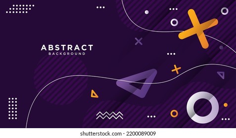 Abstract Colorful Purple with Geometric Shape Combination Background Design.