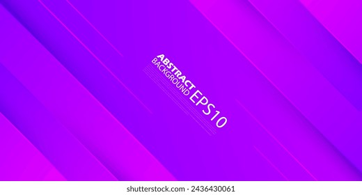 Fondo cuadrado abstracto de degradado púrpura colorido superpuesto. apariencia 3d con sombra, trama de línea de franjas formas composición con espacio para texto. Vector Eps10