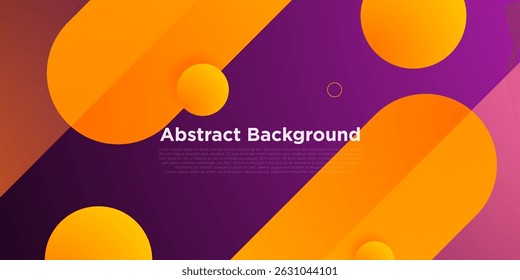 Abstract colorful purple and orange dynamic color background. Simple elegant dynamic shapes pattern. Eps10 vector