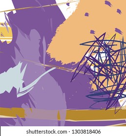Abstract colorful purple paint brush and strokes, scribble lines pattern background. colorful nice brush strokes and hand drawn for your design. modern beautiful grunge and stripes pattern