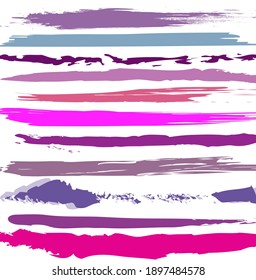 Abstract Colorful Purple Paint Brush And Strokes Horizontal Lines Pattern. Colorful Nice Purple Brush Strokes And Stripes Horizontal Lines Pattern Background For Your Design