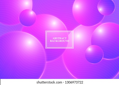 Abstract colorful purple pink gradient background with shiny glowing spheres