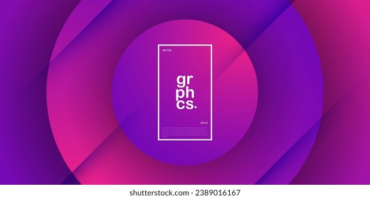 Abstract colorful purple and pink gradient background. Overlap circle art design. Eps10 vector illustration.
