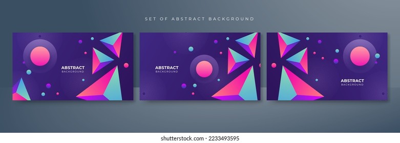 Abstract colorful purple pink shapes presentation background. Gradient dynamic lines background. Modern mosaic pattern colorful geometric design background
