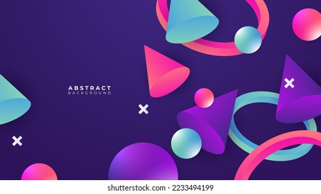 Abstract colorful purple pink shapes presentation background. Gradient dynamic lines background. Modern mosaic pattern colorful geometric design background