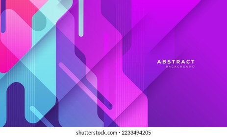Abstract colorful purple pink shapes presentation background. Gradient dynamic lines background. Modern mosaic pattern colorful geometric design background