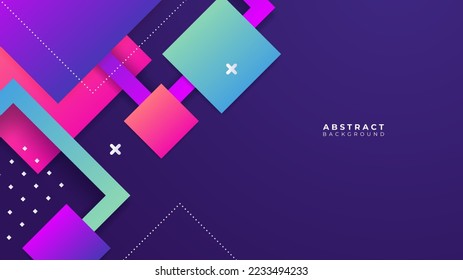 Abstract colorful purple pink shapes presentation background. Gradient dynamic lines background. Modern mosaic pattern colorful geometric design background