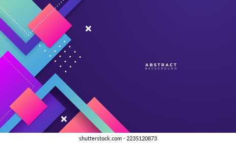 Abstract colorful purple pink shapes presentation background. Gradient dynamic lines background. Modern mosaic pattern colorful geometric design background