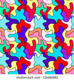 Abstract colorful puzzle seamless pattern.