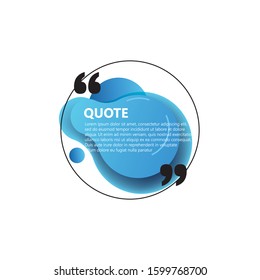 Abstract colorful quote text box with quotes symbols. Geometric banner template. Speech bubble. Remark frame for your design. Modern badges for promotion. Isolated on white background.