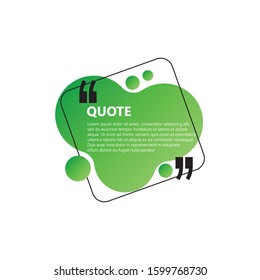 Abstract colorful quote text box with quotes symbols. Geometric banner template. Speech bubble. Remark frame for your design. Modern badges for promotion. Isolated on white background.
