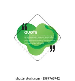Abstract colorful quote text box with quotes symbols. Geometric banner template. Speech bubble. Remark frame for your design. Modern badges for promotion. Isolated on white background.